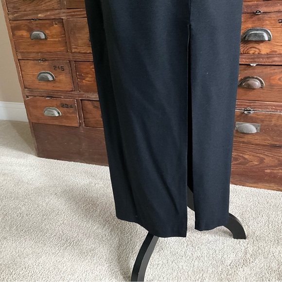 Ankle length black evening gown with keyhole back tied top and zipper bottom. - Picture 5 of 6